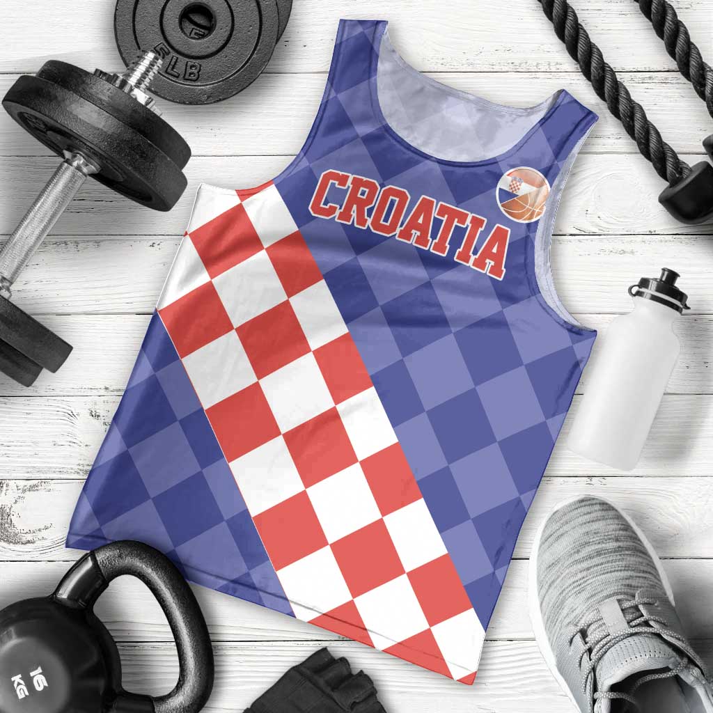 Custom Croatia Basketball Men Tank Top Sporty Style