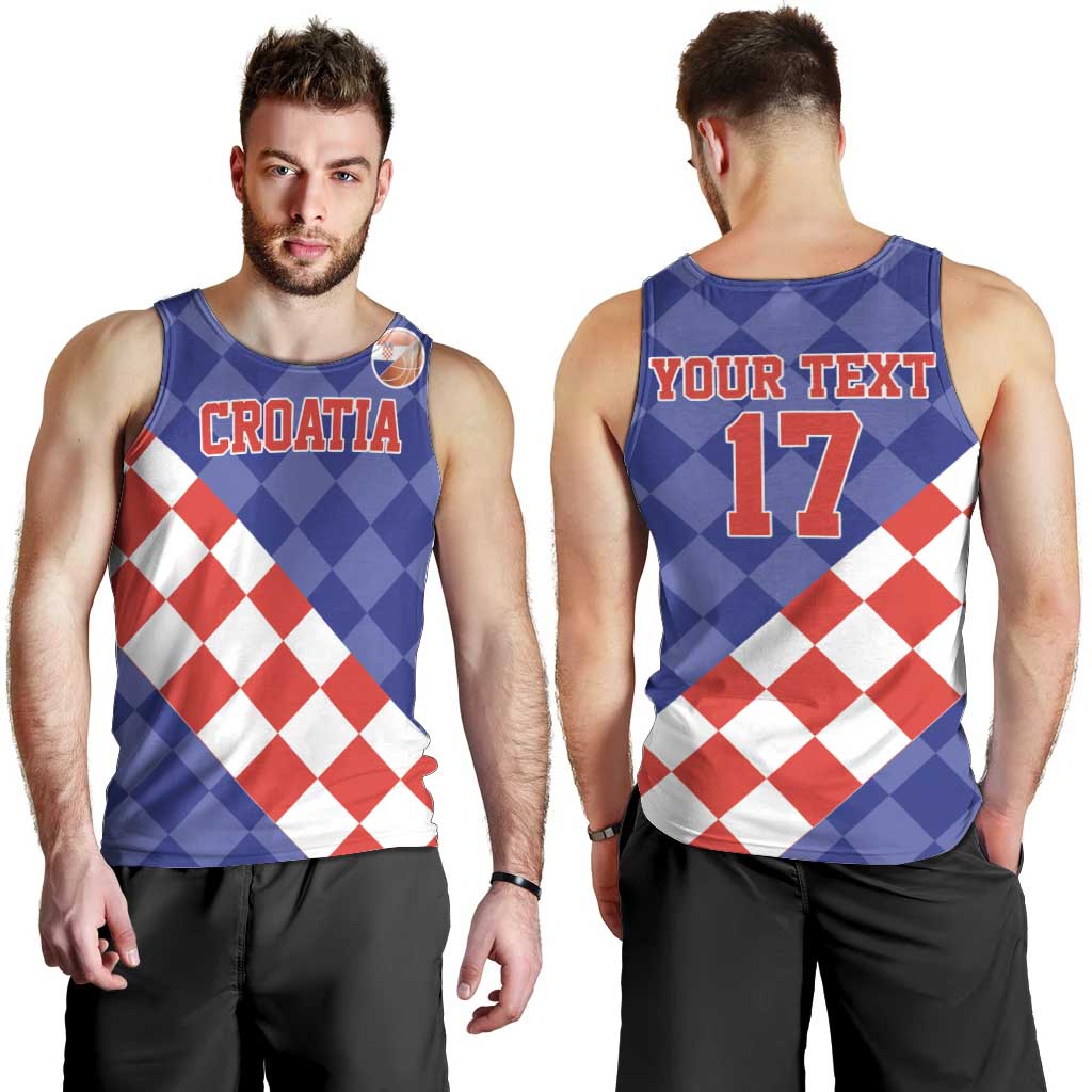 Custom Croatia Basketball Men Tank Top Sporty Style