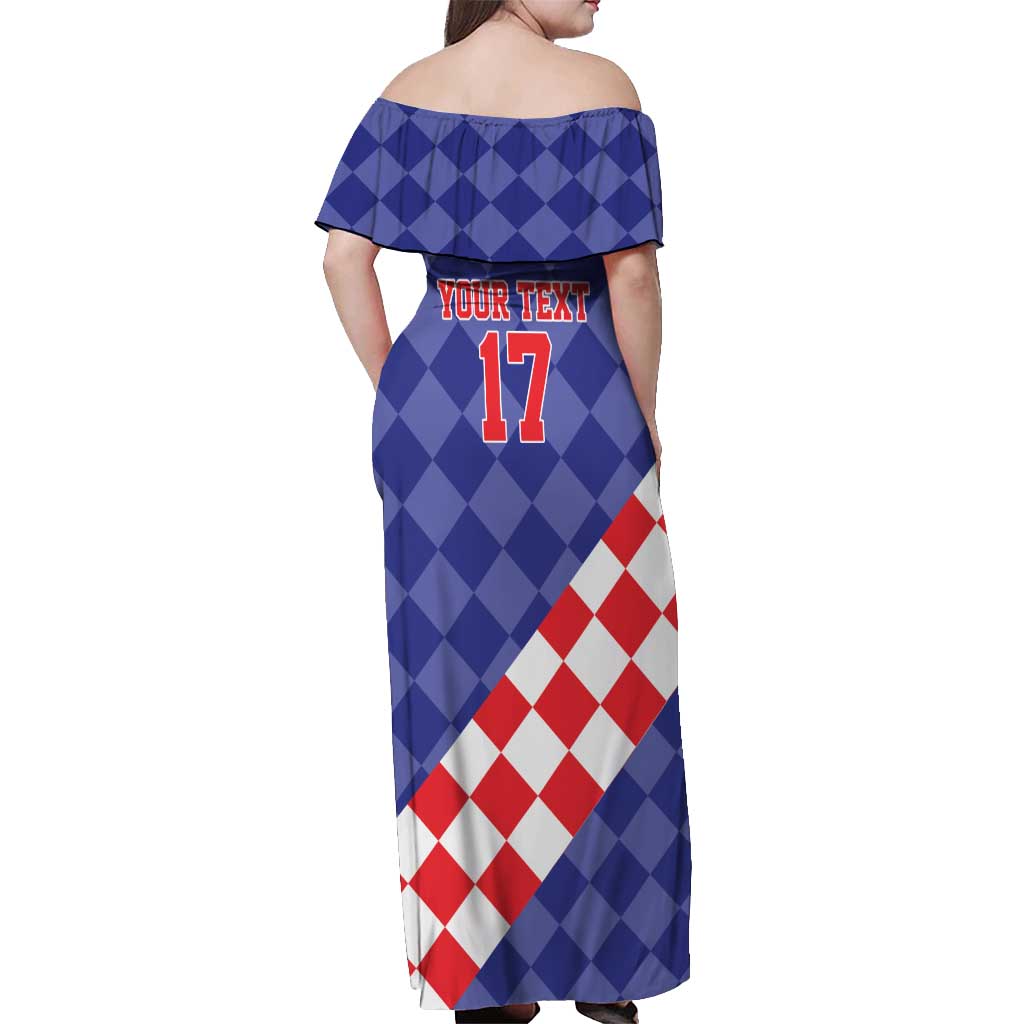 Custom Croatia Basketball Off Shoulder Maxi Dress Sporty Style
