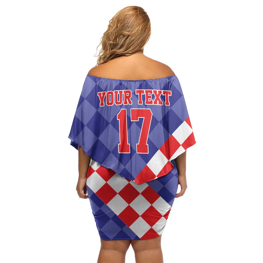 Custom Croatia Basketball Off Shoulder Short Dress Sporty Style