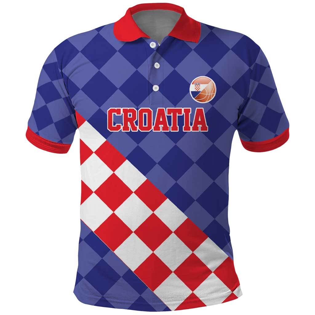 Custom Croatia Basketball Polo Shirt Sporty Style