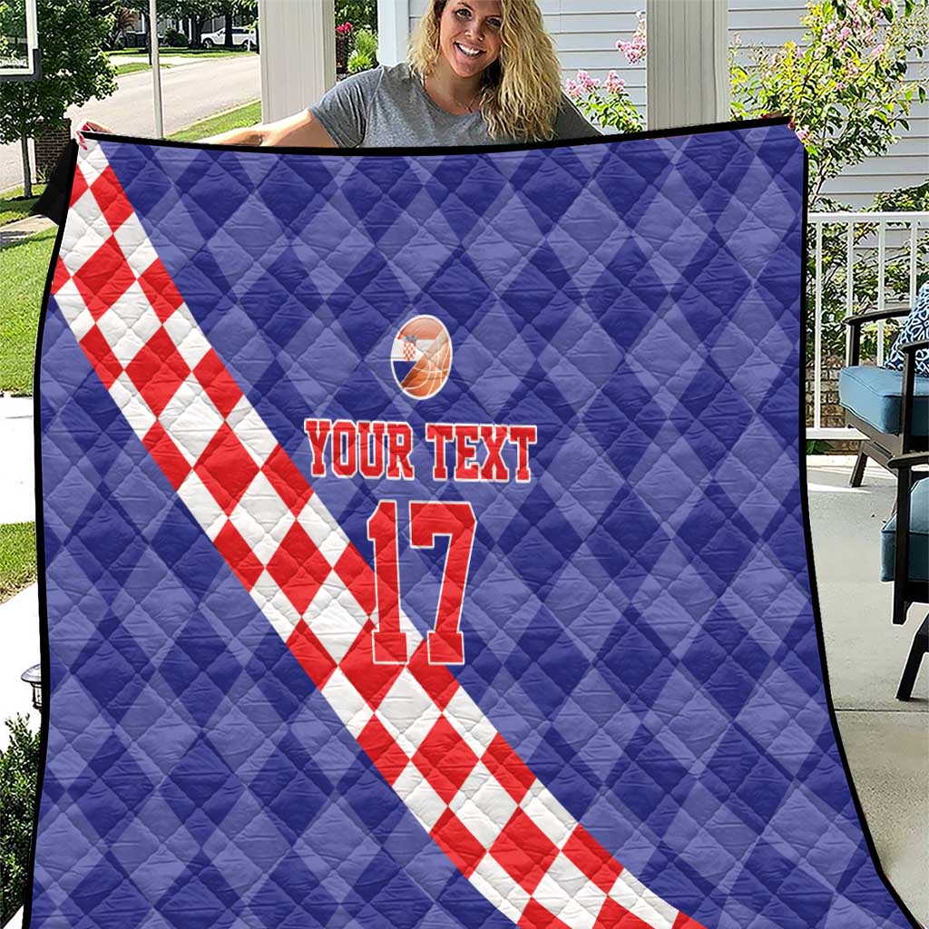 Custom Croatia Basketball Quilt Sporty Style