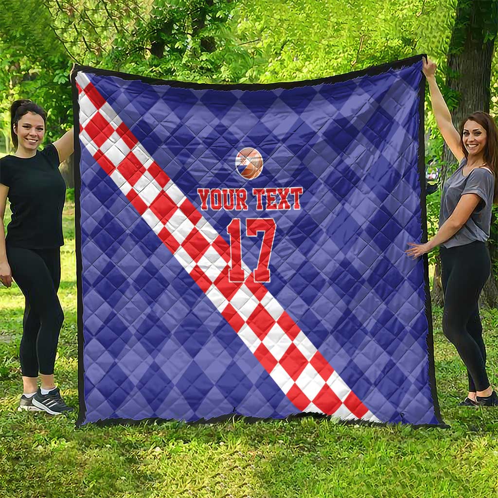 Custom Croatia Basketball Quilt Sporty Style