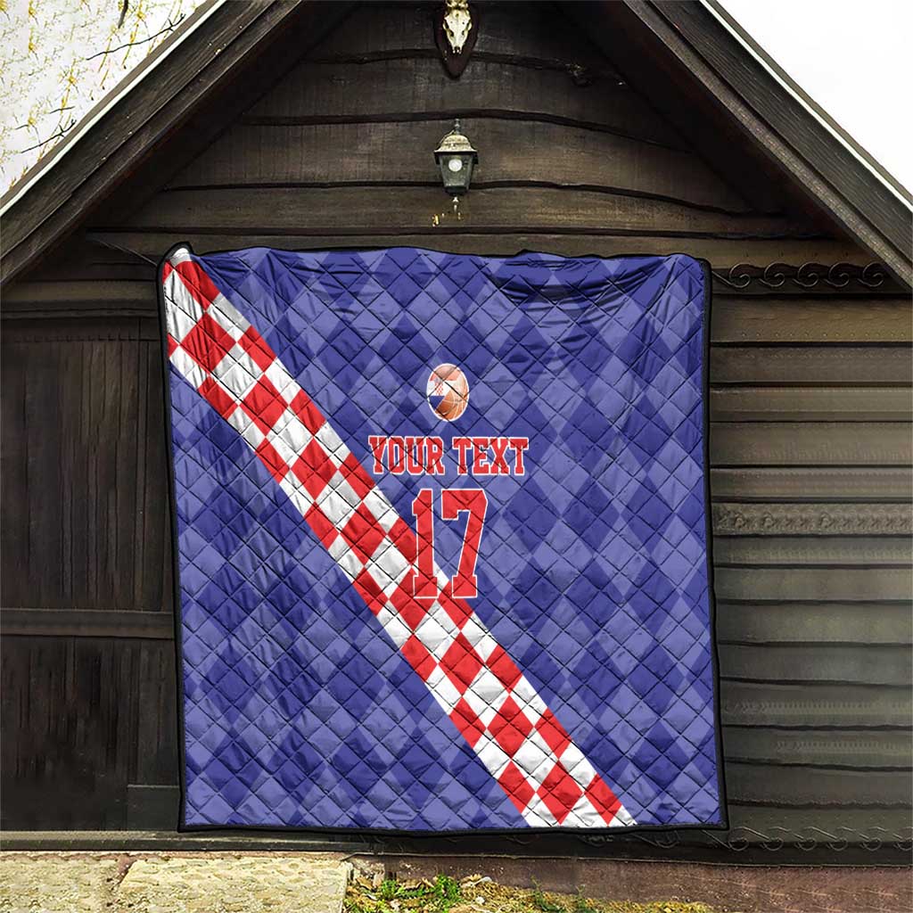 Custom Croatia Basketball Quilt Sporty Style