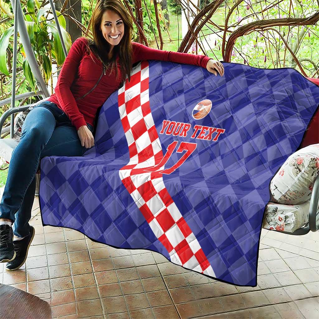 Custom Croatia Basketball Quilt Sporty Style