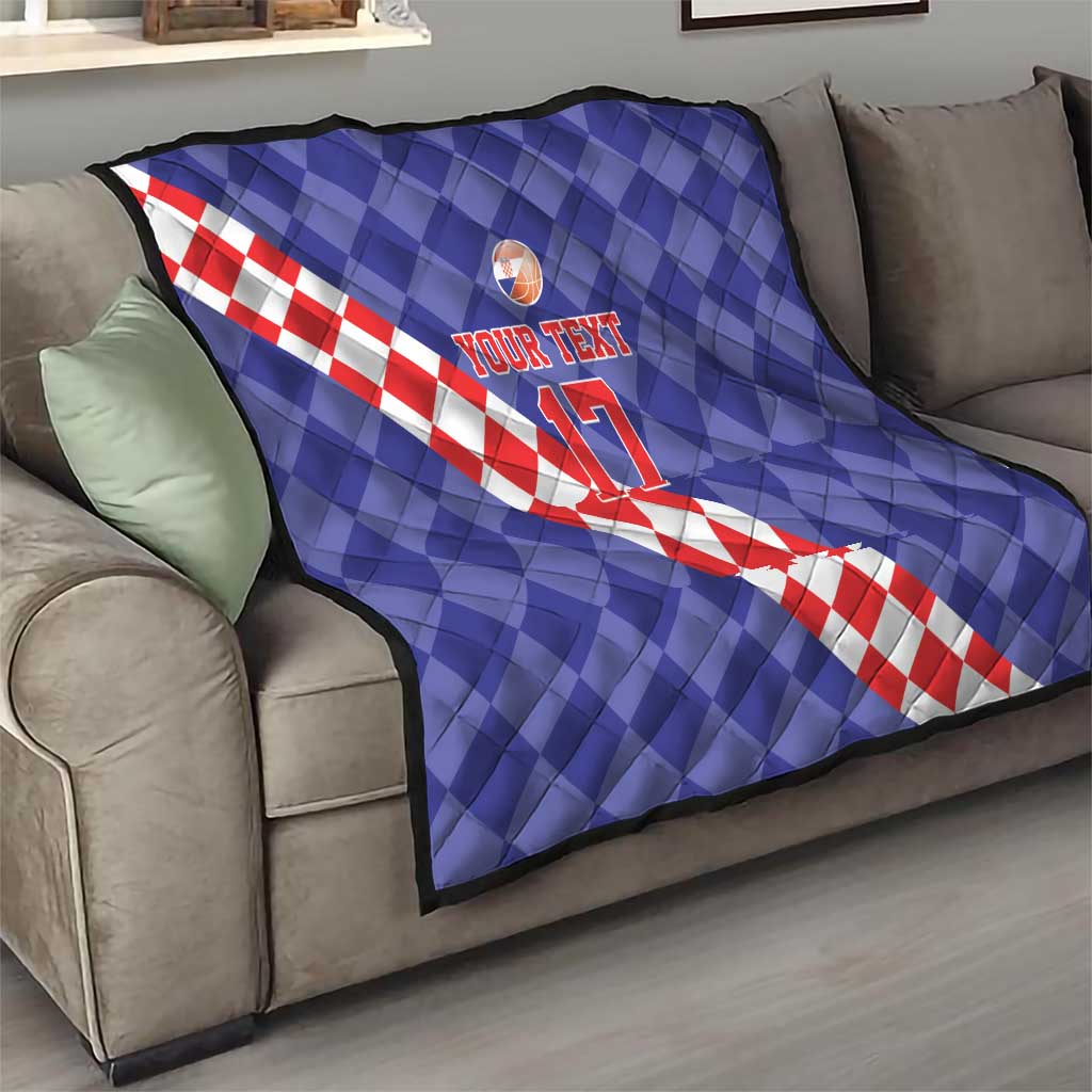 Custom Croatia Basketball Quilt Sporty Style