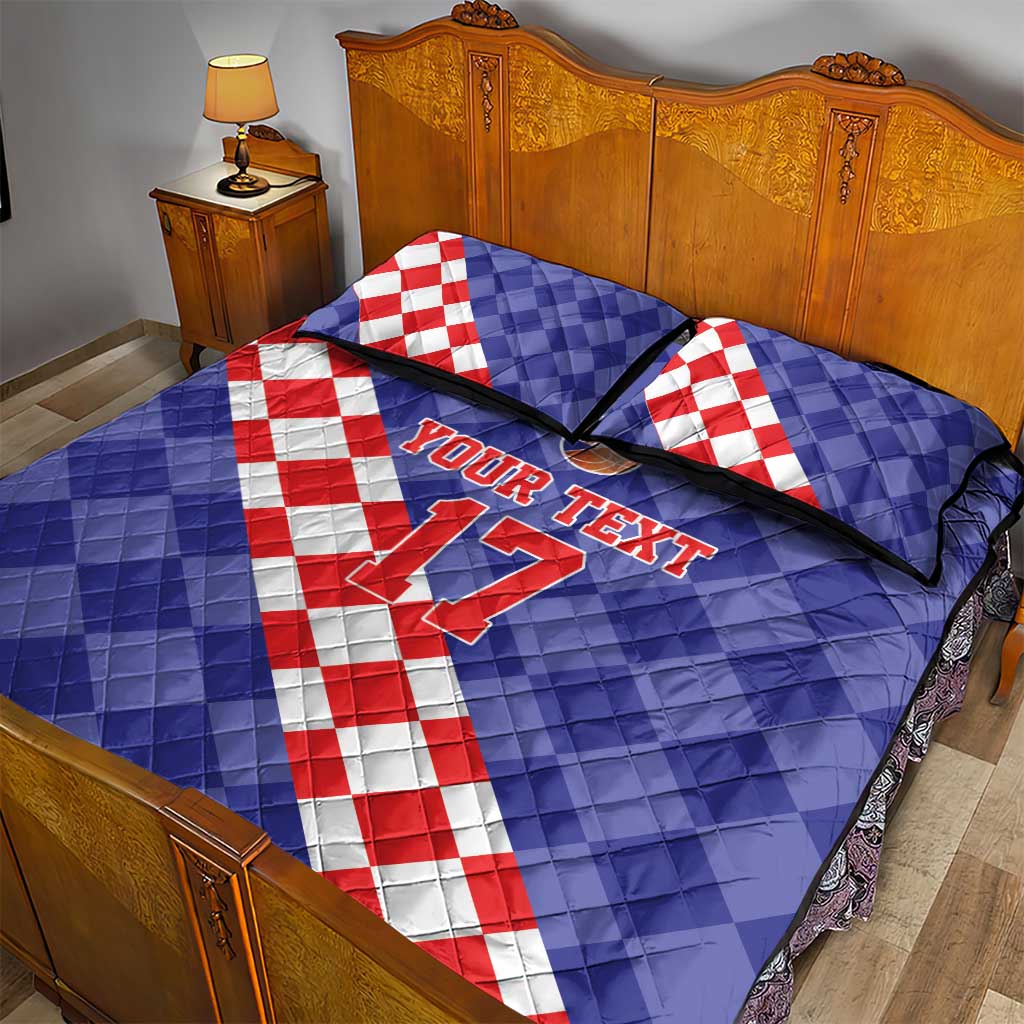 Custom Croatia Basketball Quilt Bed Set Sporty Style
