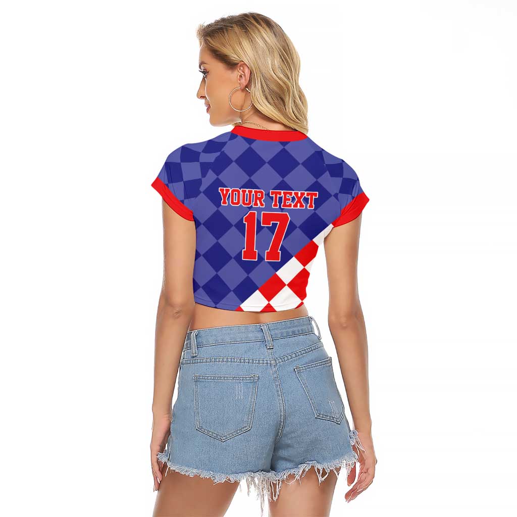 Custom Croatia Basketball Raglan Cropped T Shirt Sporty Style