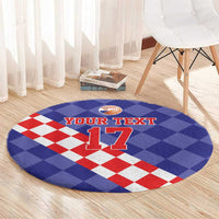 Custom Croatia Basketball Round Carpet Sporty Style