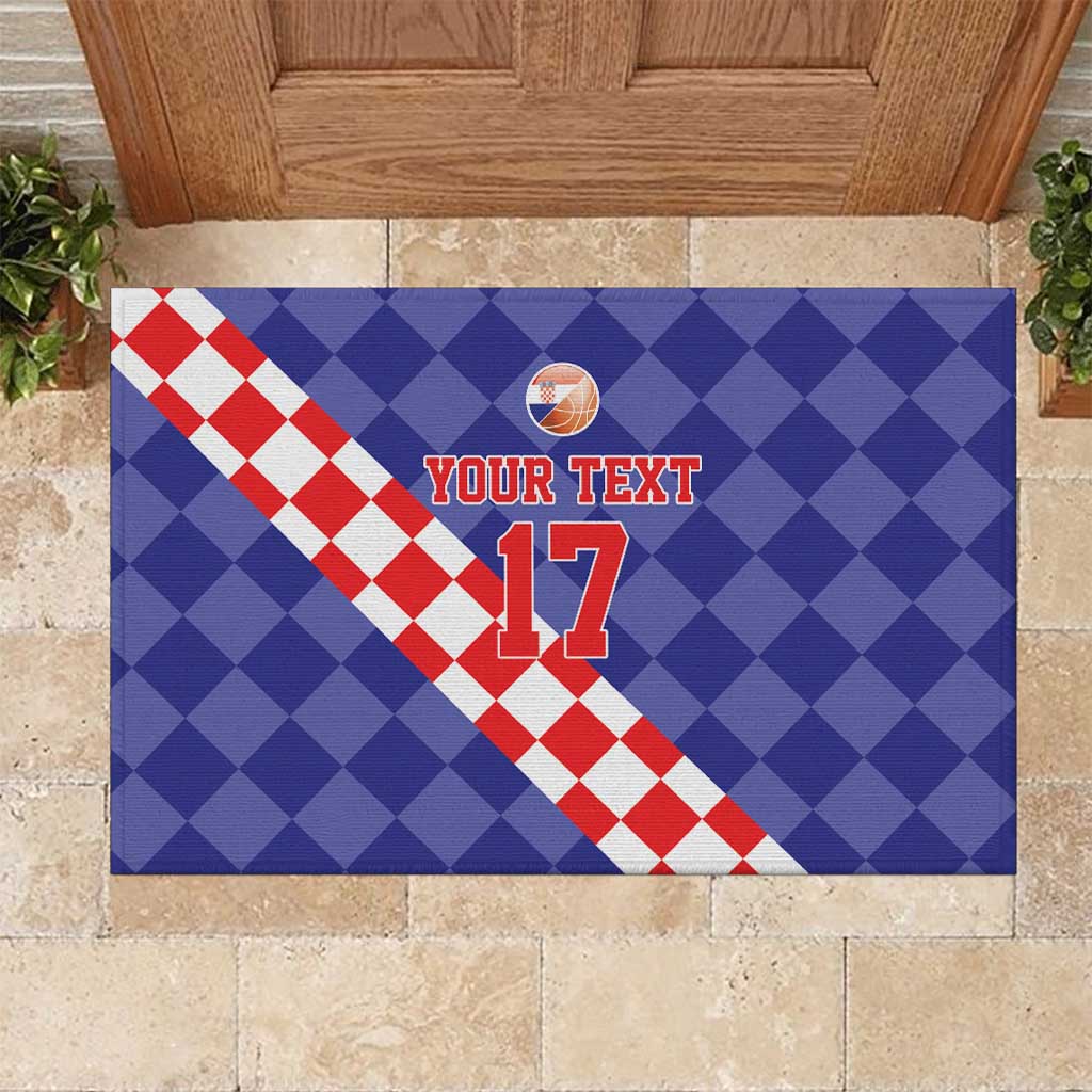 Custom Croatia Basketball Rubber Doormat Sporty Style