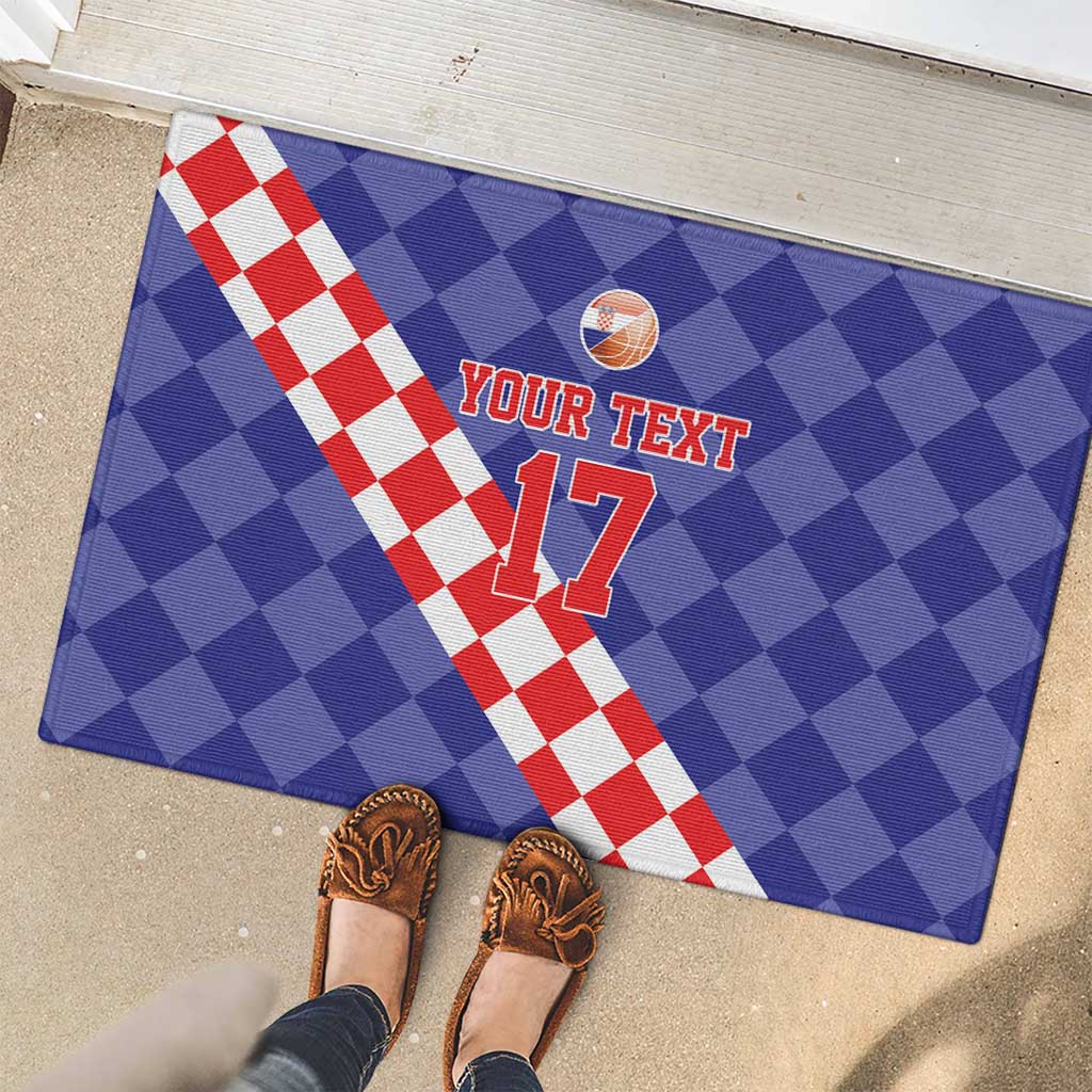 Custom Croatia Basketball Rubber Doormat Sporty Style
