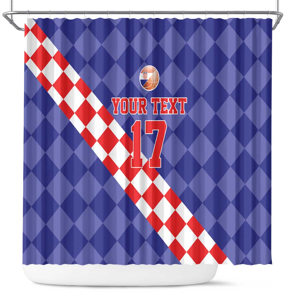 Custom Croatia Basketball Shower Curtain Sporty Style