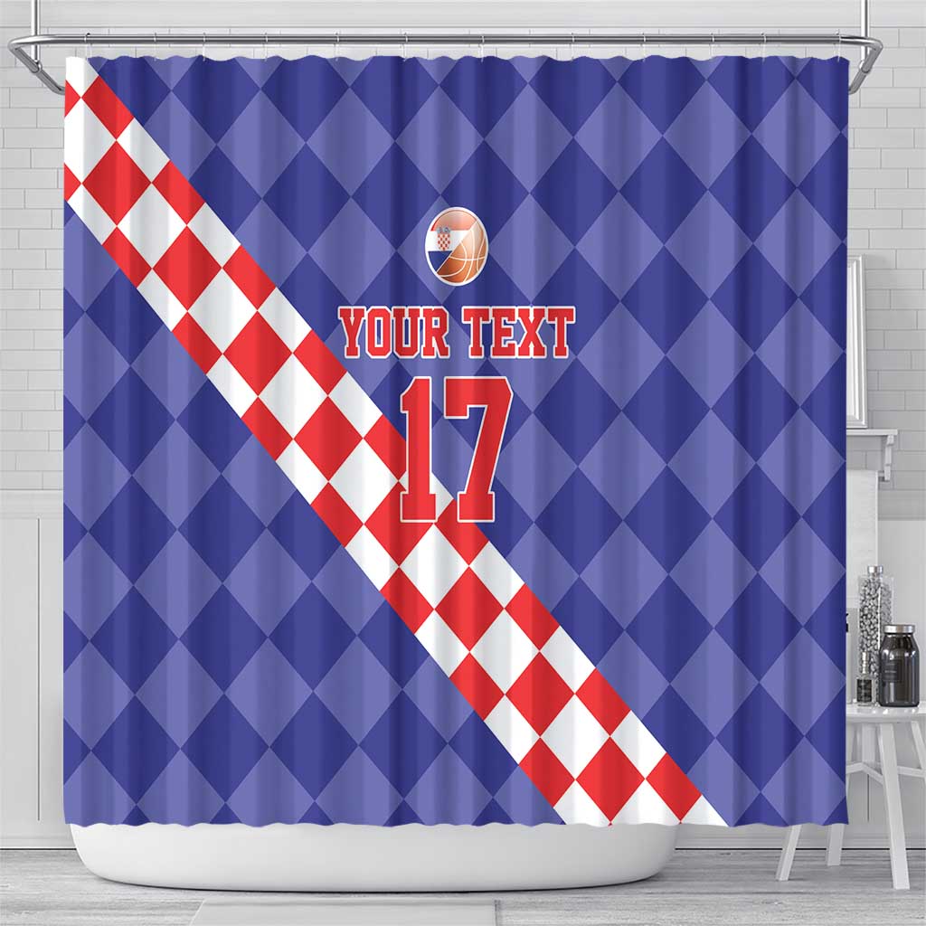 Custom Croatia Basketball Shower Curtain Sporty Style