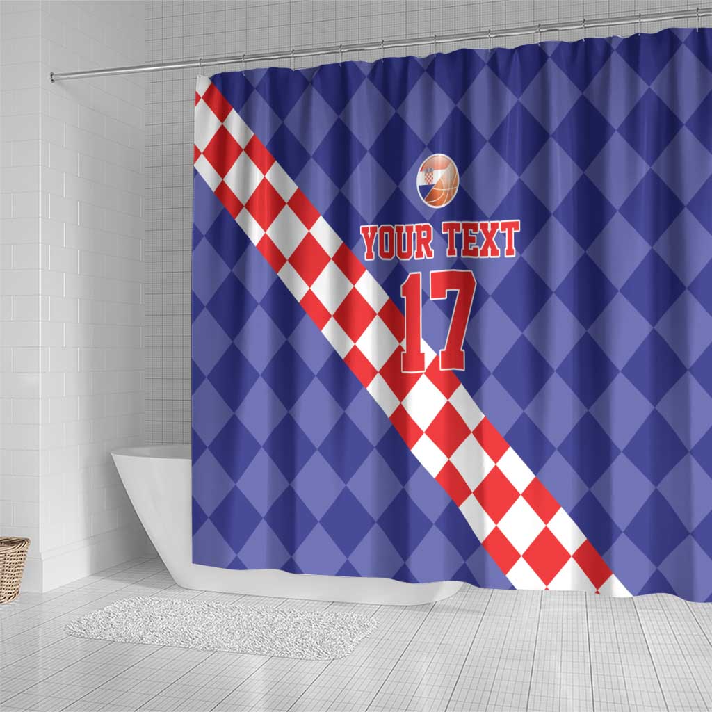 Custom Croatia Basketball Shower Curtain Sporty Style