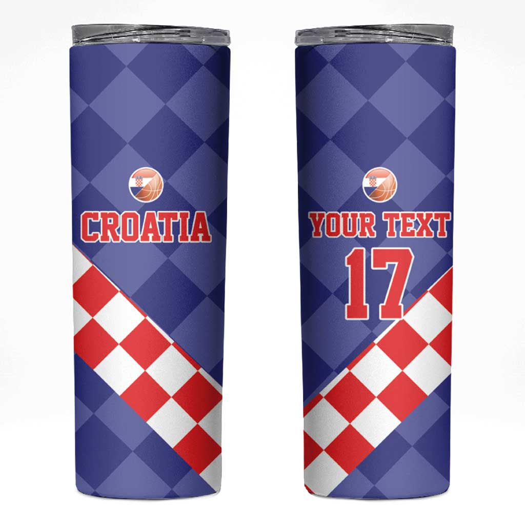 Custom Croatia Basketball Skinny Tumbler Sporty Style