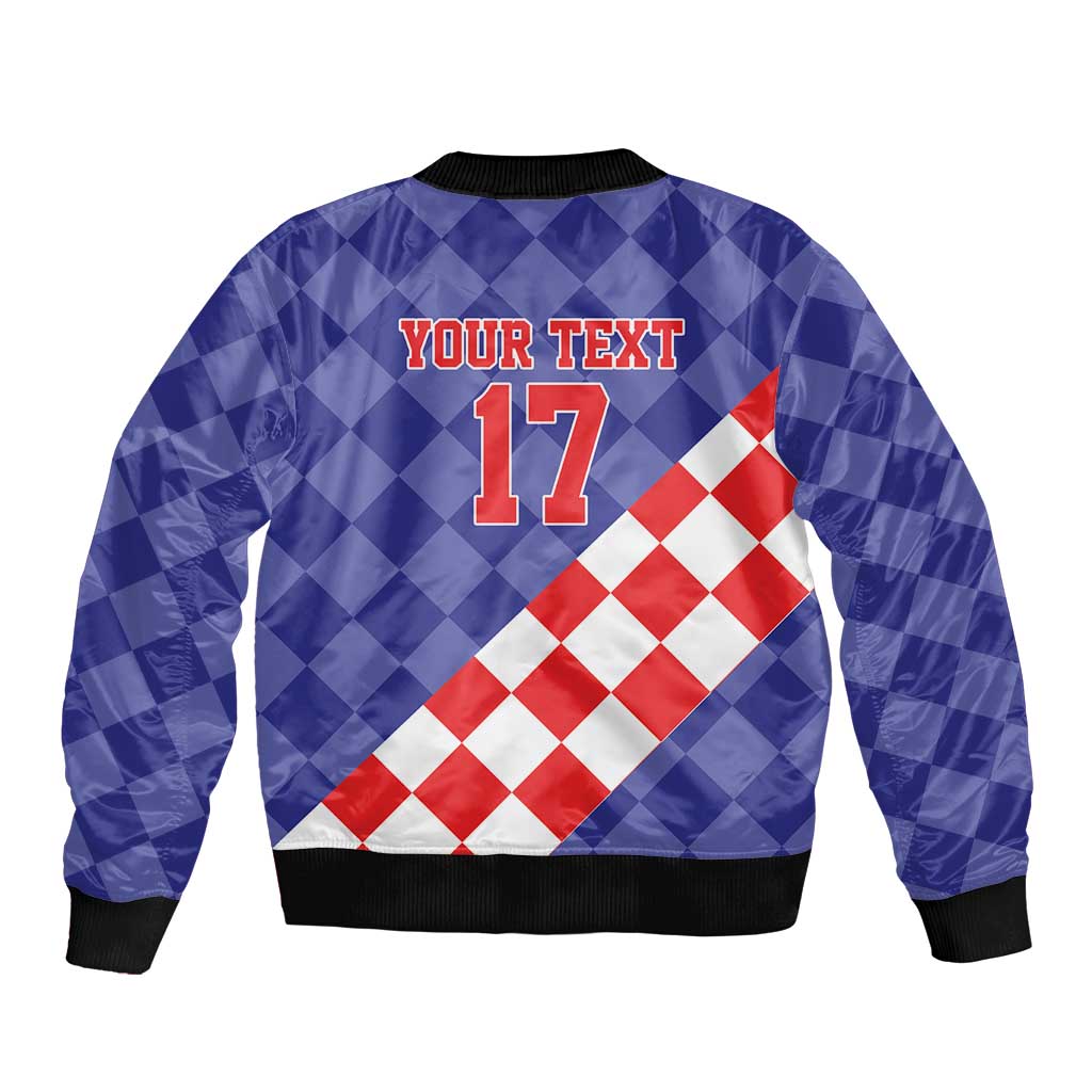 Custom Croatia Basketball Sleeve Zip Bomber Jacket Sporty Style