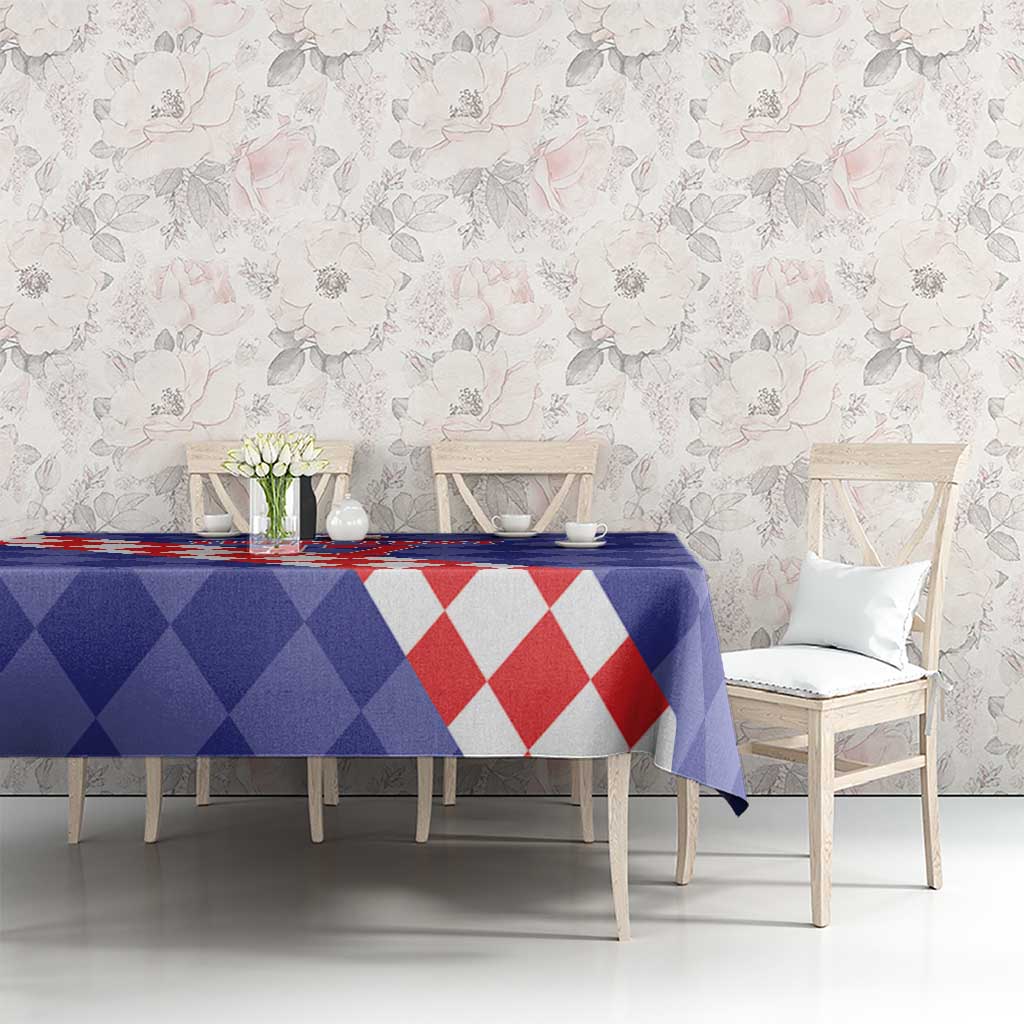 Custom Croatia Basketball Tablecloth Sporty Style