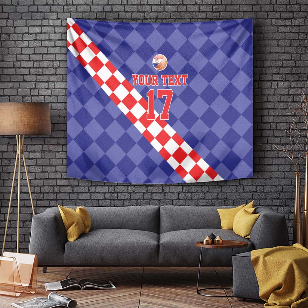 Custom Croatia Basketball Tapestry Sporty Style