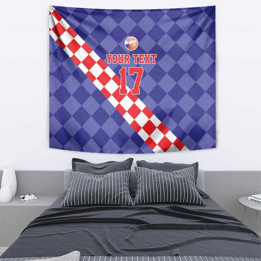 Custom Croatia Basketball Tapestry Sporty Style