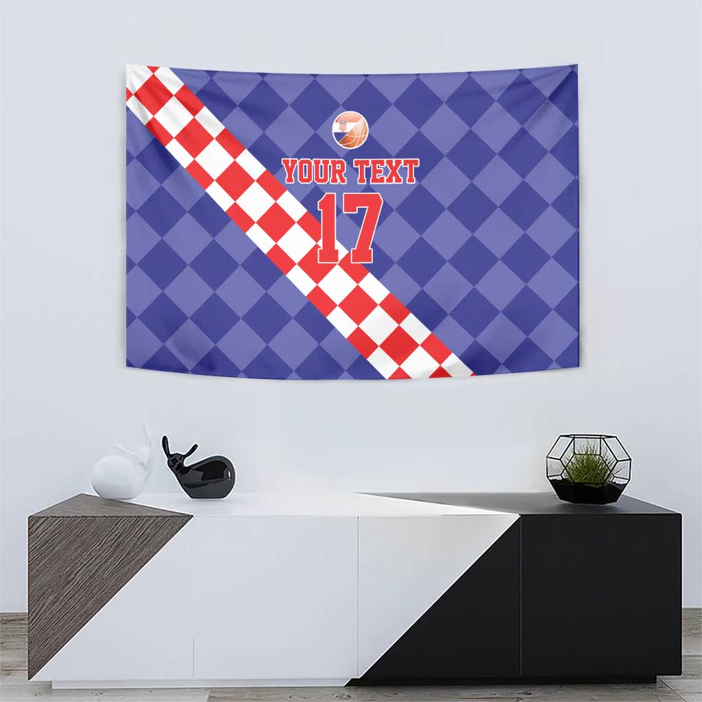 Custom Croatia Basketball Tapestry Sporty Style