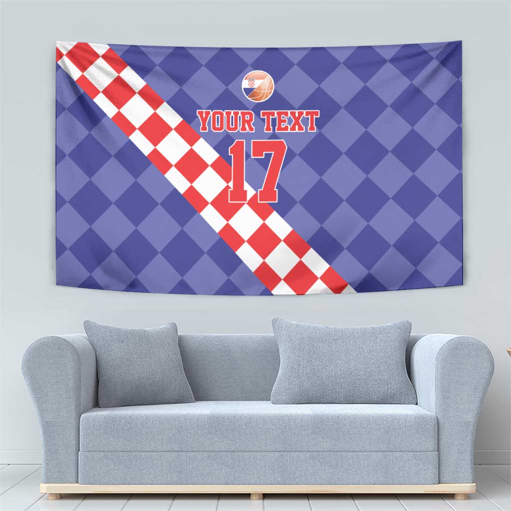 Custom Croatia Basketball Tapestry Sporty Style