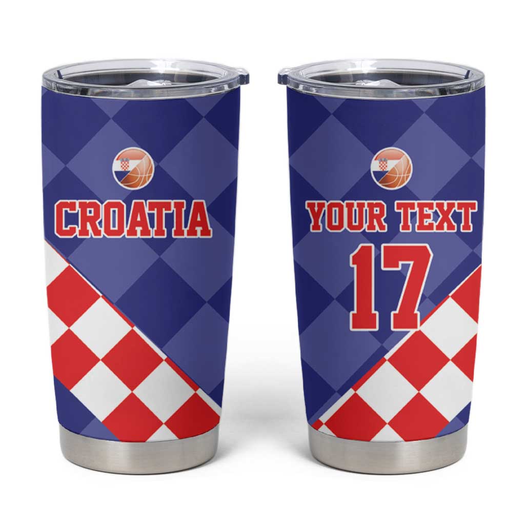 Custom Croatia Basketball Tumbler Cup Sporty Style