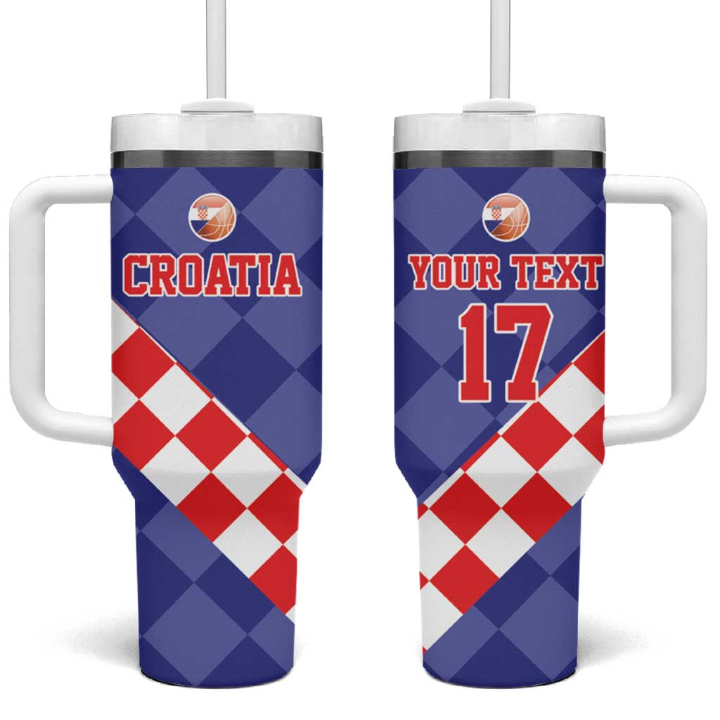Custom Croatia Basketball Tumbler With Handle Sporty Style