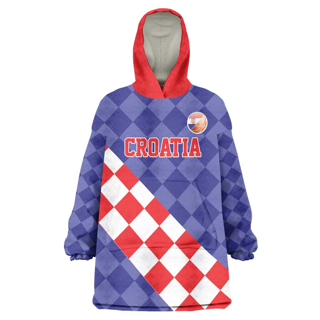 Custom Croatia Basketball Wearable Blanket Hoodie Sporty Style