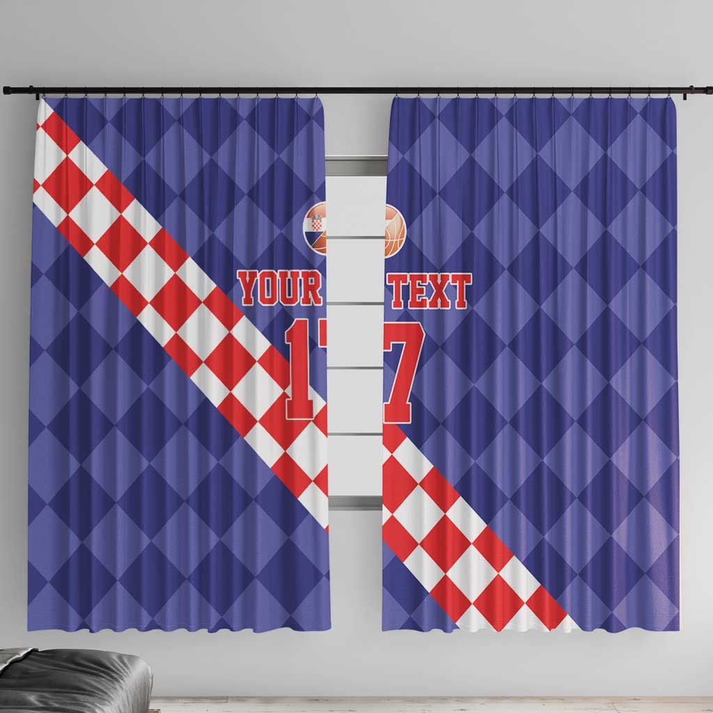 Custom Croatia Basketball Window Curtain Sporty Style