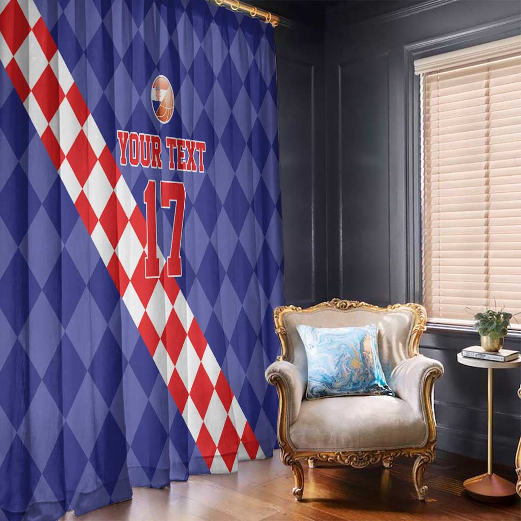 Custom Croatia Basketball Window Curtain Sporty Style