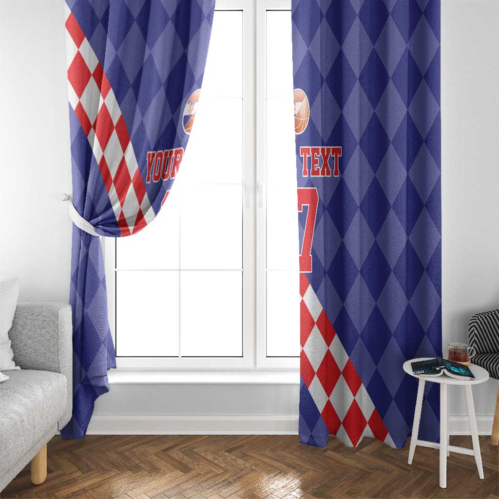Custom Croatia Basketball Window Curtain Sporty Style