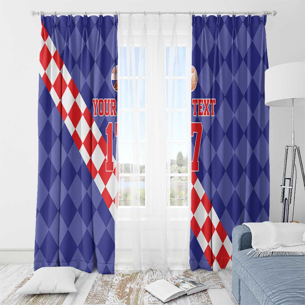 Custom Croatia Basketball Window Curtain Sporty Style