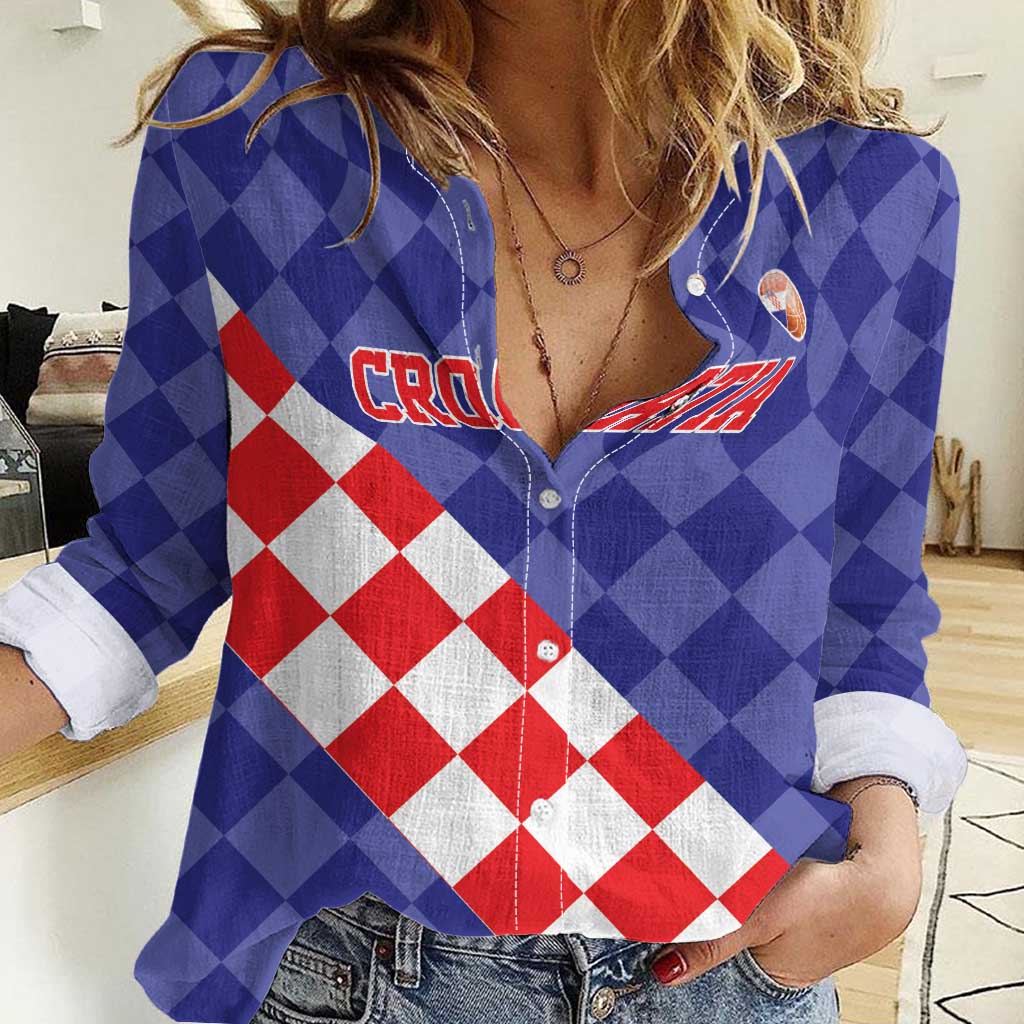 Custom Croatia Basketball Women Casual Shirt Sporty Style