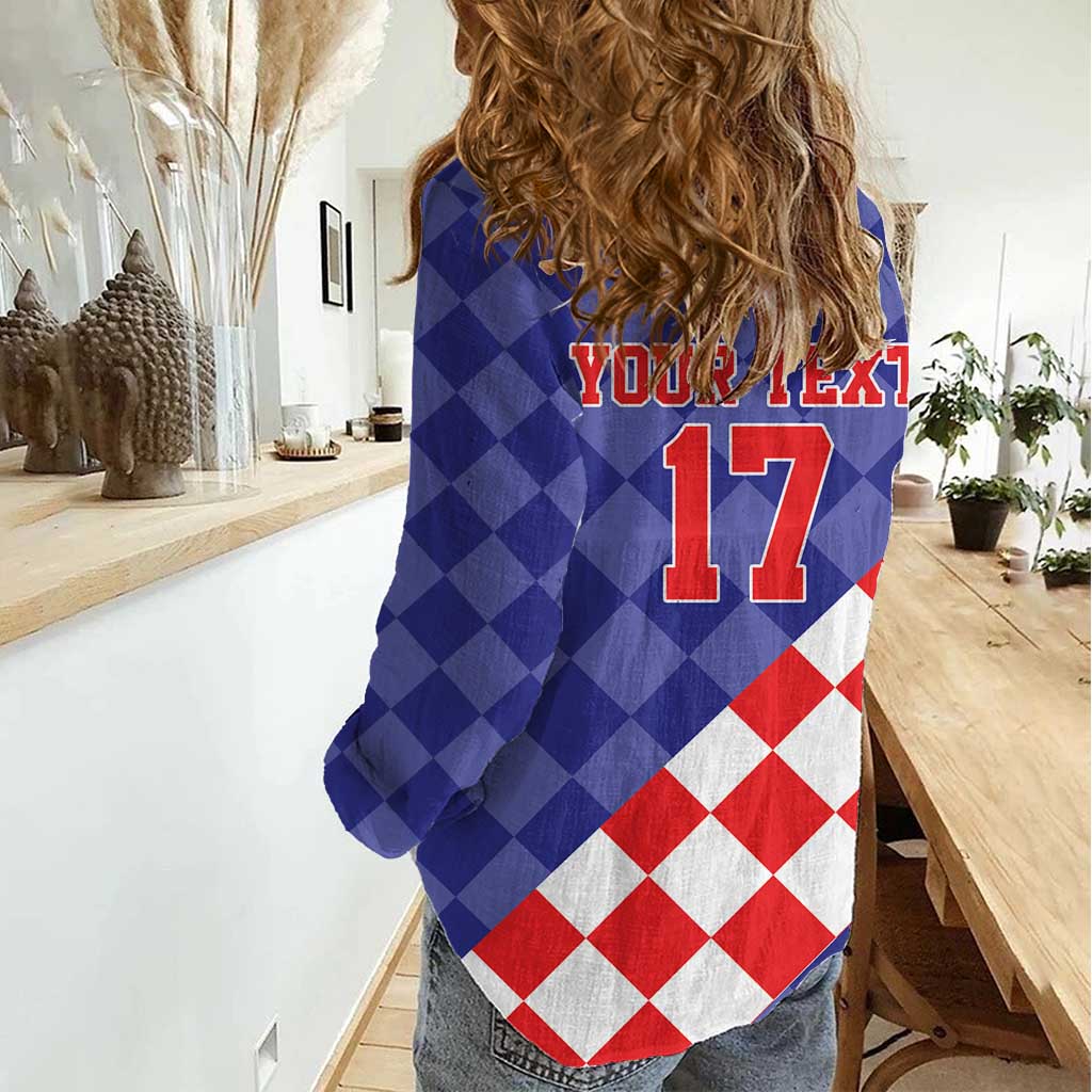 Custom Croatia Basketball Women Casual Shirt Sporty Style