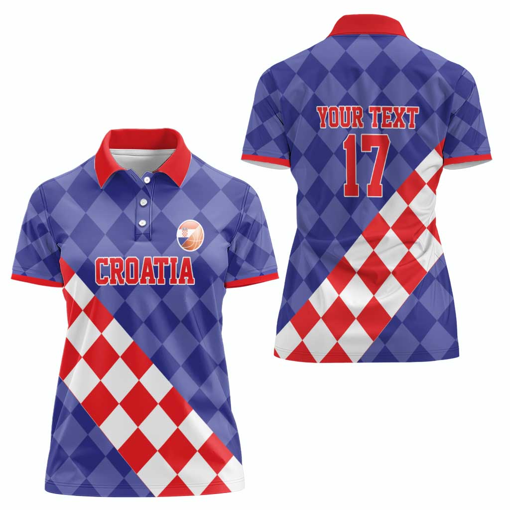 Custom Croatia Basketball Women Polo Shirt Sporty Style