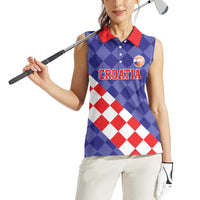 Custom Croatia Basketball Women Sleeveless Polo Shirt Sporty Style
