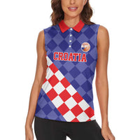 Custom Croatia Basketball Women Sleeveless Polo Shirt Sporty Style