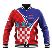 Personalized Croatia Coat of Arms Baseball Jacket Checkerboard Style