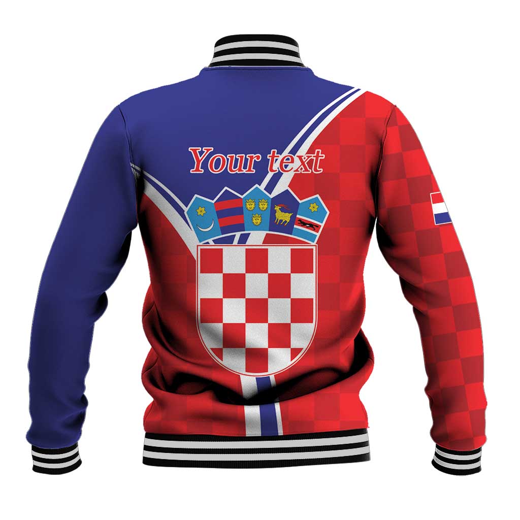 Personalized Croatia Coat of Arms Baseball Jacket Checkerboard Style