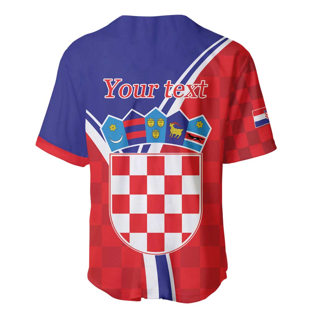 Personalized Croatia Coat of Arms Baseball Jersey Checkerboard Style