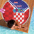 Personalized Croatia Coat of Arms Beach Blanket Checkerboard Style
