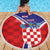 Personalized Croatia Coat of Arms Beach Blanket Checkerboard Style