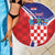 Personalized Croatia Coat of Arms Beach Blanket Checkerboard Style