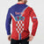 Personalized Croatia Coat of Arms Button Sweatshirt Checkerboard Style