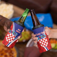 Personalized Croatia Coat of Arms 4 in 1 Can Cooler Tumbler Checkerboard Style
