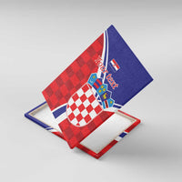 Personalized Croatia Coat of Arms Canvas Wall Art Checkerboard Style