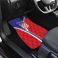 Personalized Croatia Coat of Arms Car Mats Checkerboard Style