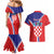 Personalized Croatia Coat of Arms Couples Matching Mermaid Dress and Hawaiian Shirt Checkerboard Style