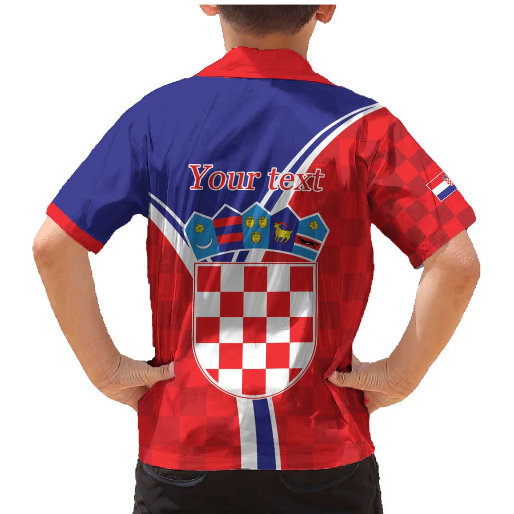 Personalized Croatia Coat of Arms Family Matching Mermaid Dress and Hawaiian Shirt Checkerboard Style