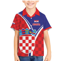 Personalized Croatia Coat of Arms Family Matching Mermaid Dress and Hawaiian Shirt Checkerboard Style